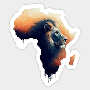 Africa silhouette lion savannah abstract style Sticker